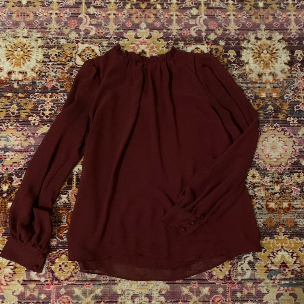 Maroon Long Sleeve Blouse